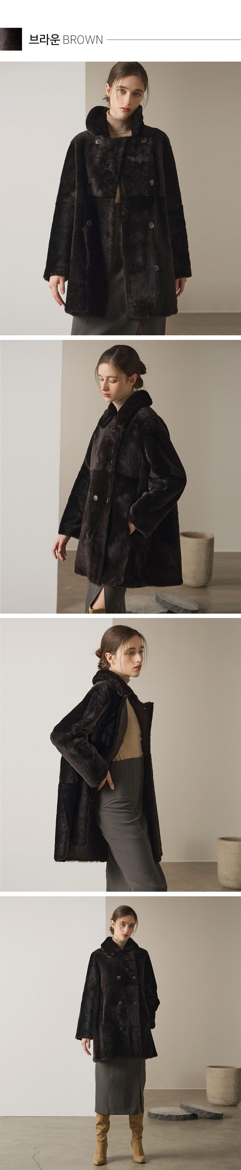 로보 23FW 스페인 라도마社 리버시블 더블 카라 무스탕